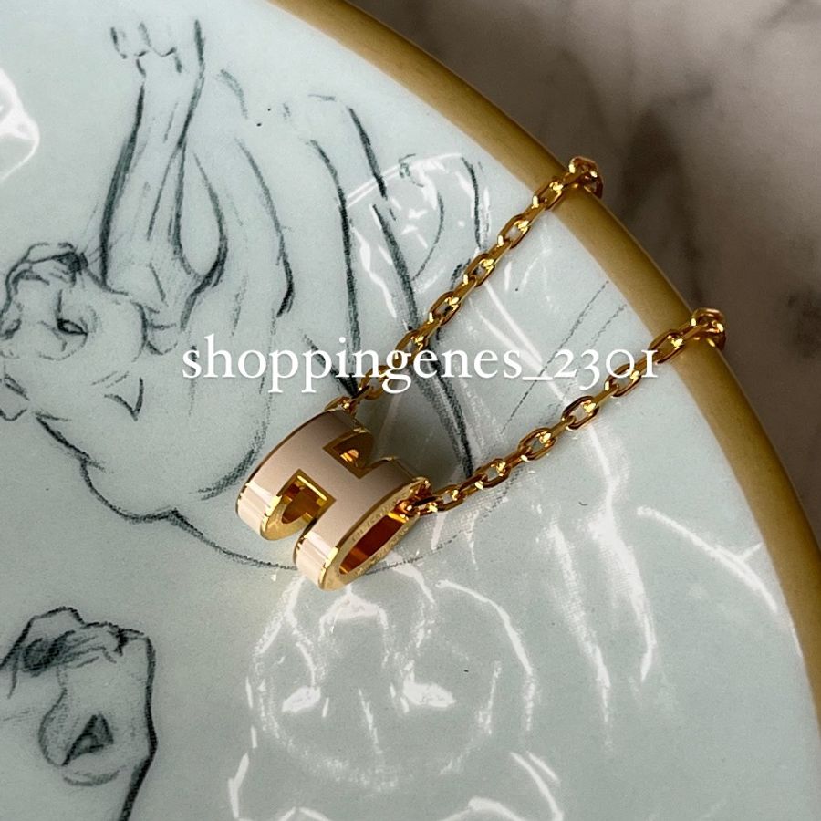 愛馬仕 Hermes 奶茶金 mini h pop 項鍊🧬預購-0