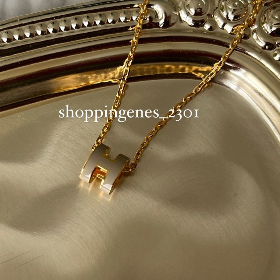 愛馬仕 Hermes 奶茶金 mini h pop 項鍊🧬預購-1