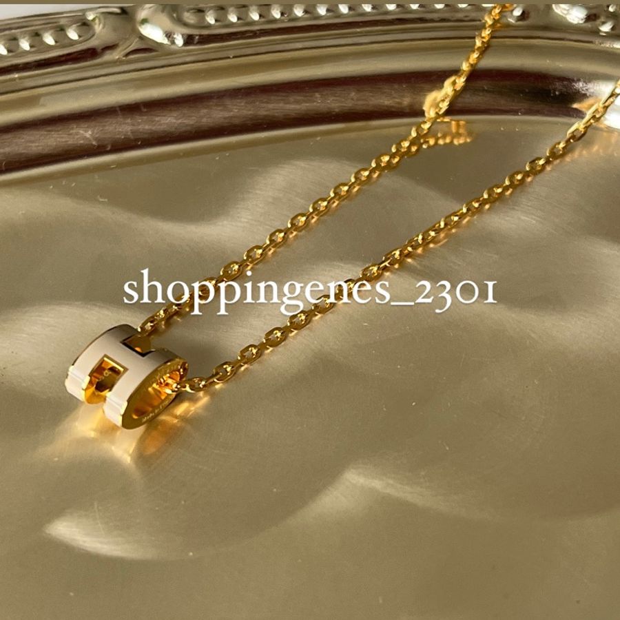 愛馬仕 Hermes 奶茶金 mini h pop 項鍊🧬預購-2