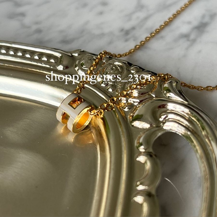 愛馬仕 Hermes 奶茶金 mini h pop 項鍊🧬預購-4