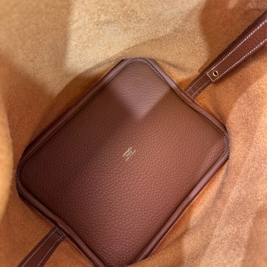 Hermes 愛馬仕 Picotin 22 金棕金釦B刻全新 TC皮-5