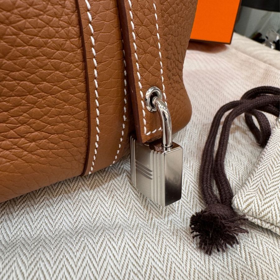Hermes 愛馬仕 Picotin 18 金棕銀釦 全新B刻 TC皮 菜籃包-5