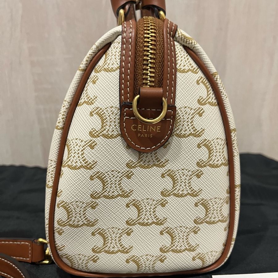 CELINE 白老花波士頓包-5