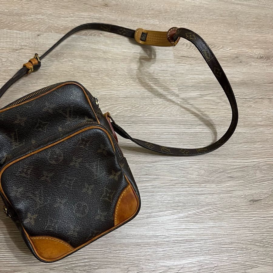 瑞奇二手精品 Louis Vuitton 雙層相機包 老花 美品-2