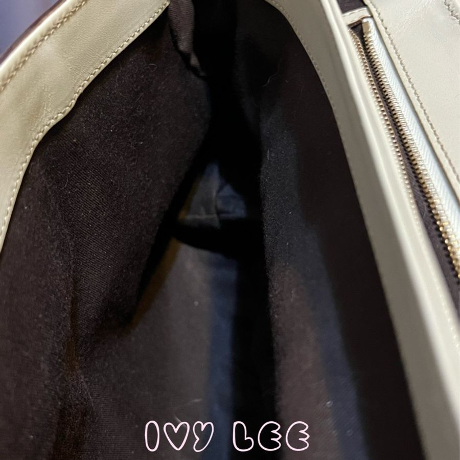 Gucci 米色 Guccissima 皮革竹柄竹節包 竹節提把VINTAGE 半月形包 肩背包 斜背包 159067 二手精品-11