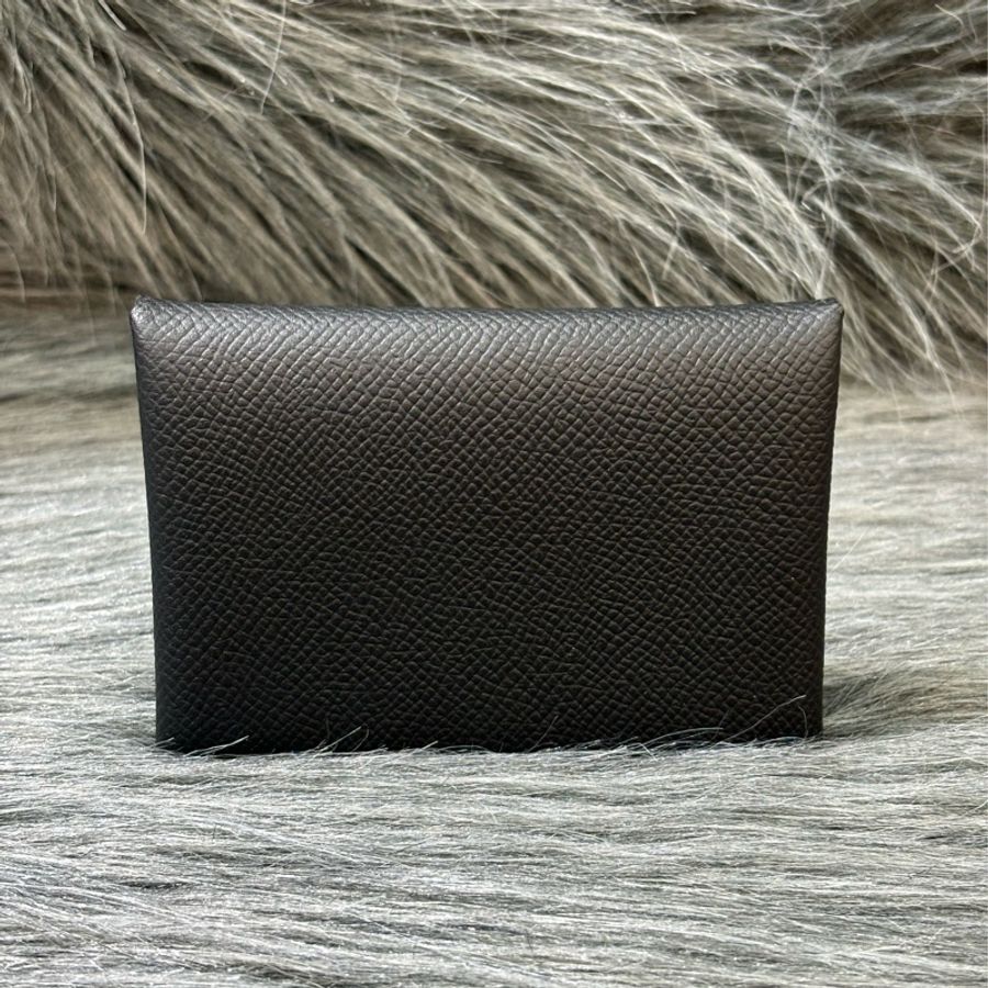 Hermes Calvi Duo Epsom 89黑 牛皮 黑色 名片夾 零錢包 卡夾-1