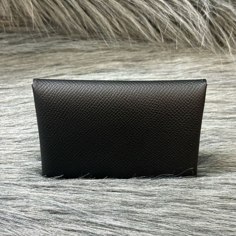 Hermes Calvi Duo Epsom 89黑 牛皮 黑色 名片夾 零錢包 卡夾-2