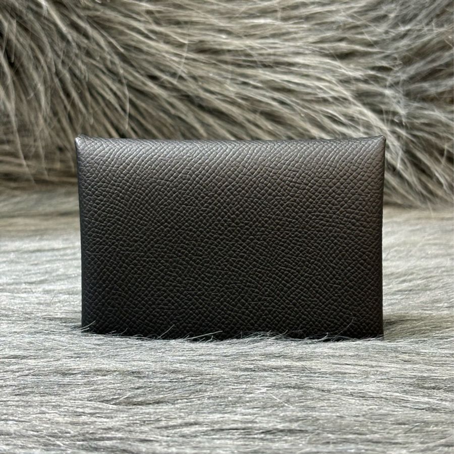 Hermes Calvi Duo Epsom 89黑 牛皮 黑色 名片夾 零錢包 卡夾-5