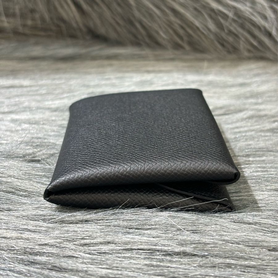 Hermes Calvi Duo Epsom 89黑 牛皮 黑色 名片夾 零錢包 卡夾-7