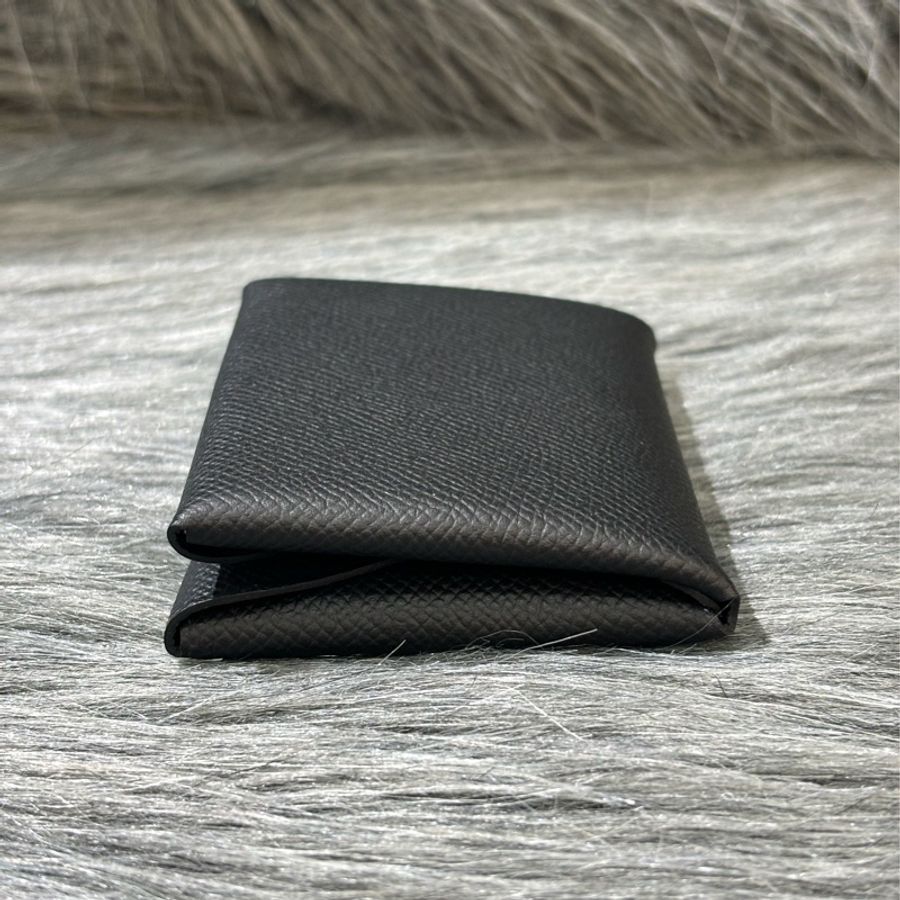 Hermes Calvi Duo Epsom 89黑 牛皮 黑色 名片夾 零錢包 卡夾-8