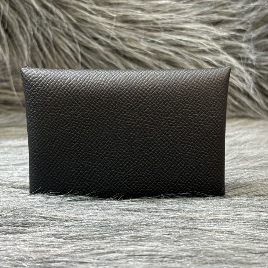 Hermes Calvi Duo Epsom 89黑 牛皮 黑色 名片夾 零錢包 卡夾-6
