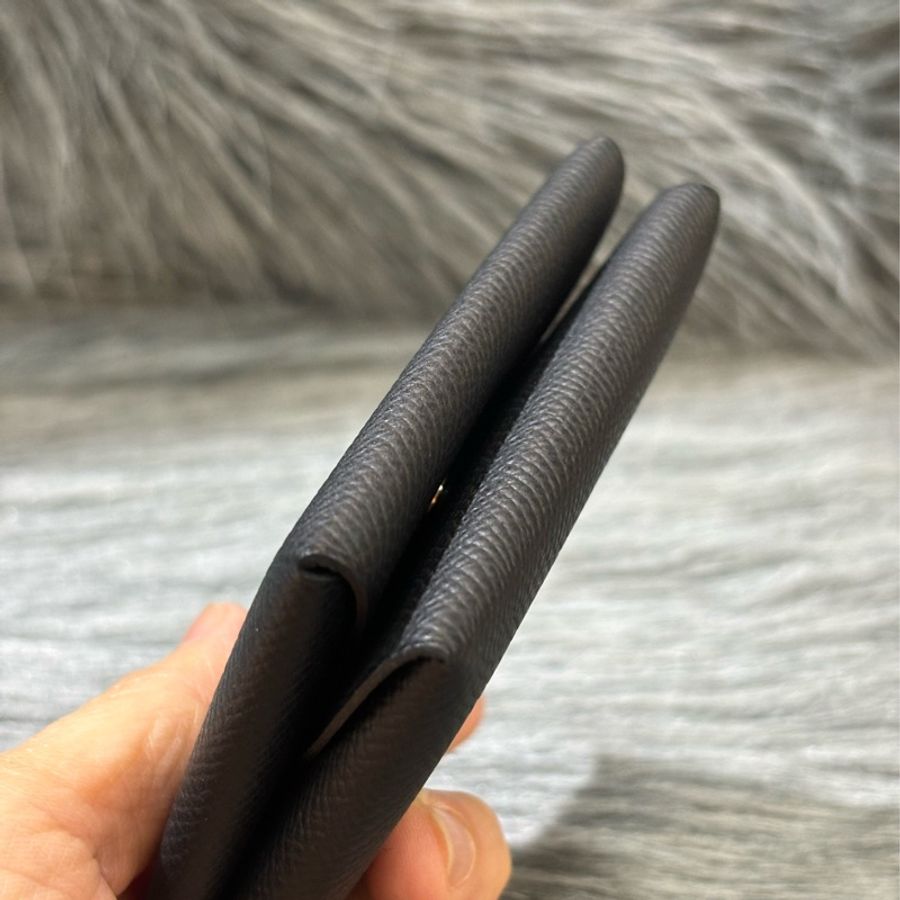 Hermes Calvi Duo Epsom 89黑 牛皮 黑色 名片夾 零錢包 卡夾-10