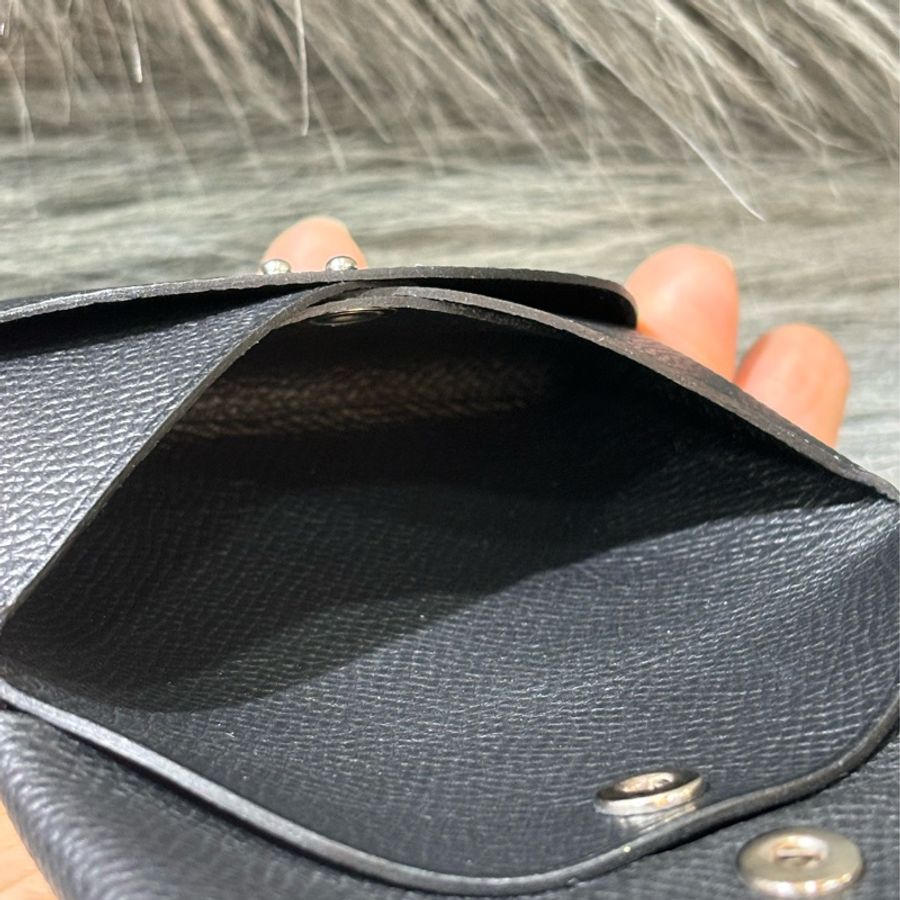 Hermes Calvi Duo Epsom 89黑 牛皮 黑色 名片夾 零錢包 卡夾-12