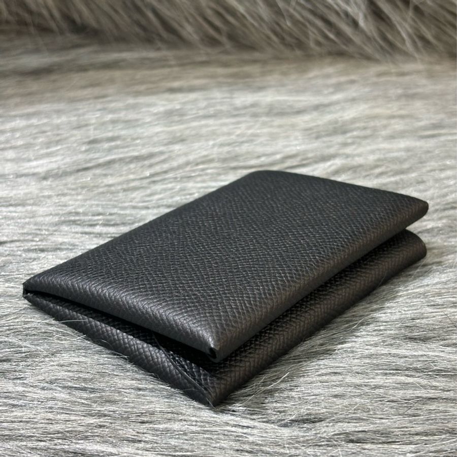 Hermes Calvi Duo Epsom 89黑 牛皮 黑色 名片夾 零錢包 卡夾-15