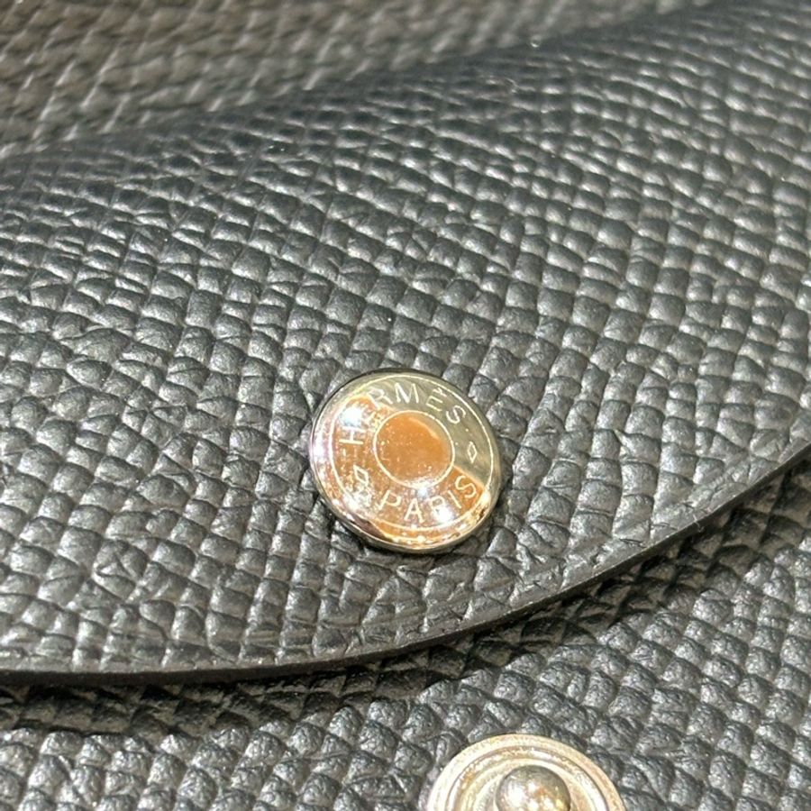 Hermes Calvi Duo Epsom 89黑 牛皮 黑色 名片夾 零錢包 卡夾-19