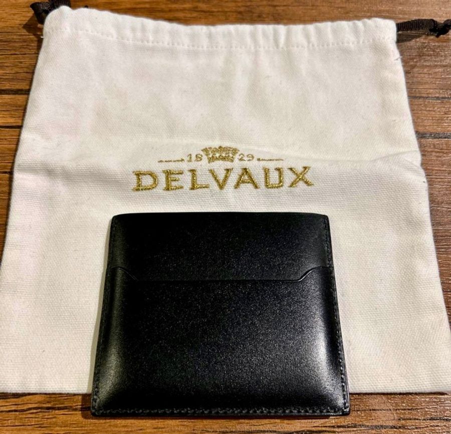 DELVAUX全新真品黑色卡包-1