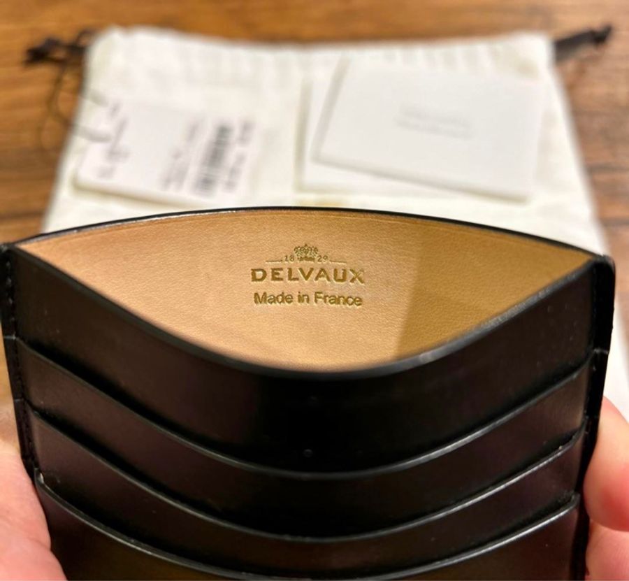 DELVAUX全新真品黑色卡包-20
