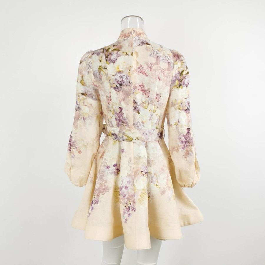 Zimmermann 亞麻花卉圖案連衣裙1碼-2