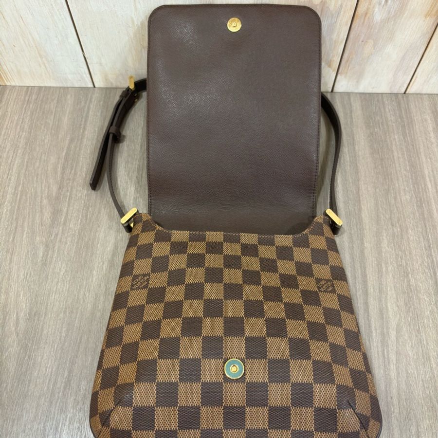 LV N51260 咖啡 棋盤 格紋 肩背包 王菲包 郵差包 咖格 小書包-12