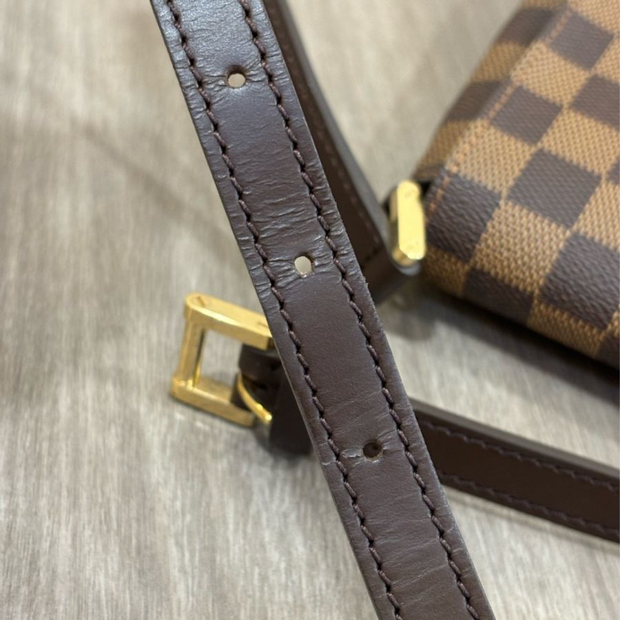 LV N51260 咖啡 棋盤 格紋 肩背包 王菲包 郵差包 咖格 小書包-19