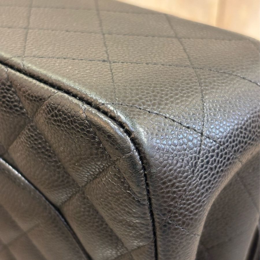 CHANEL A58600 JUMBO COCO 30 黑色 荔枝皮 金鍊 雙蓋 肩背包 CF30-34