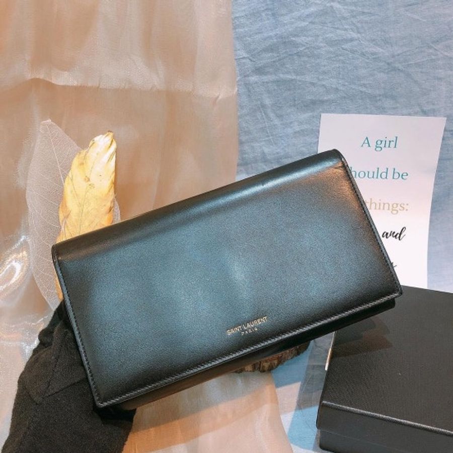 聖羅蘭 牛皮 長款錢包 Calfskin Long Wallet-0