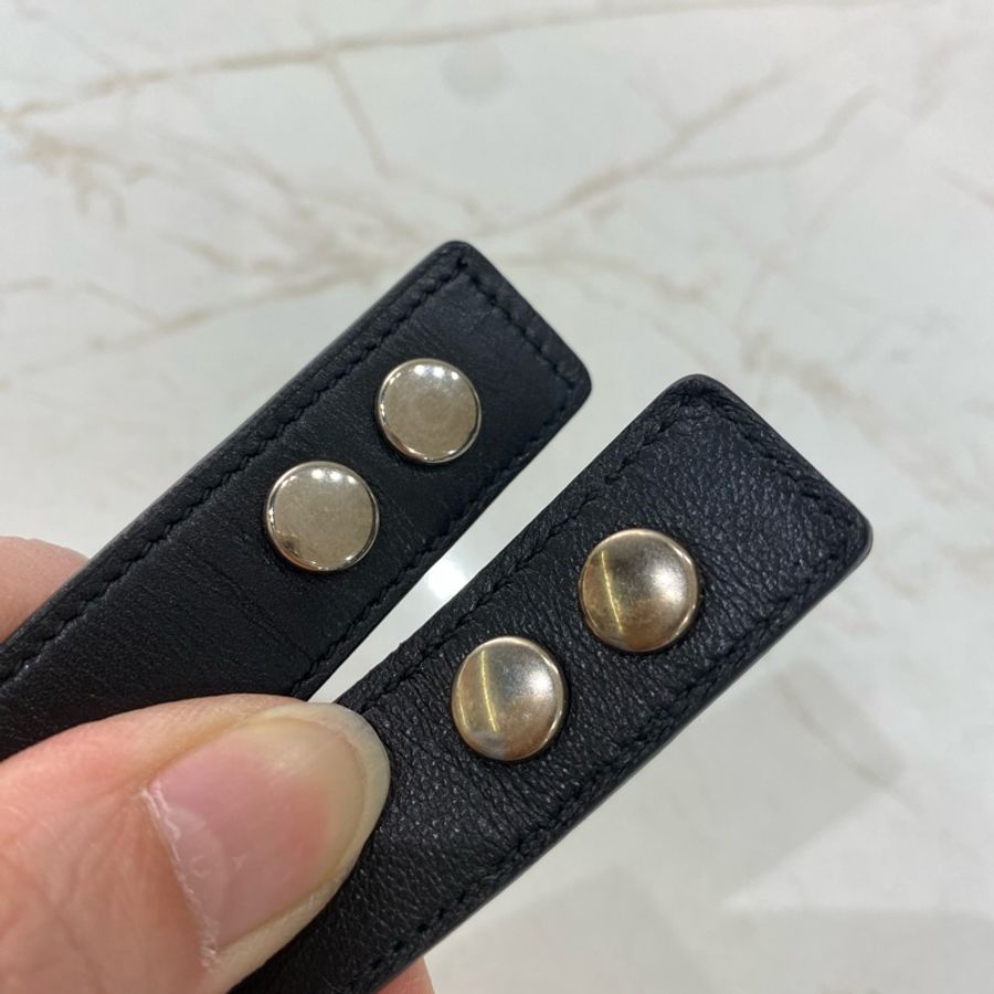 聖羅蘭銀鏈黑皮手帶-6