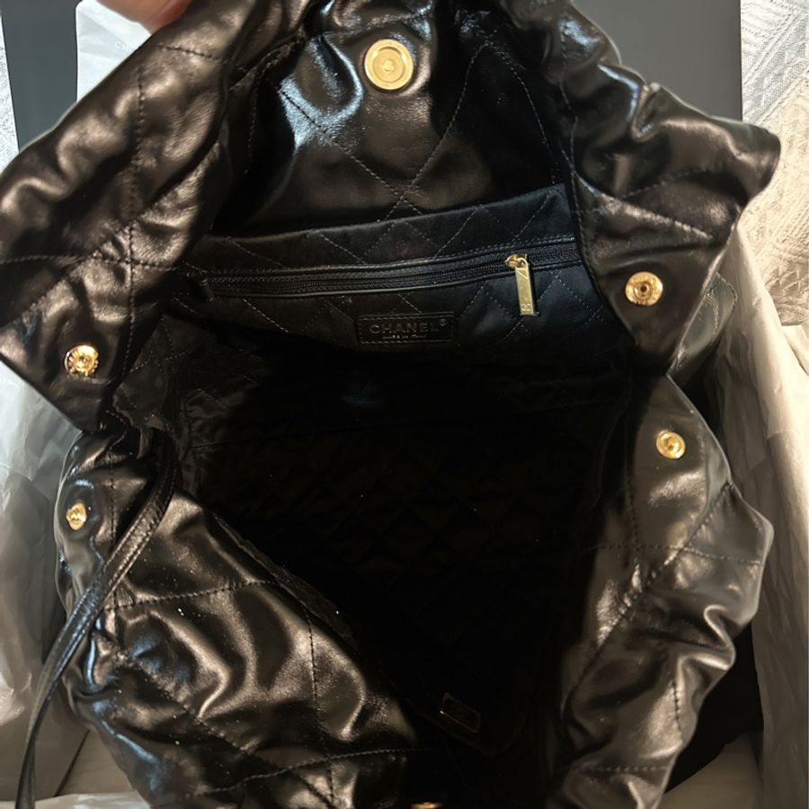 CHANEL | 22 bag 黑金中號|-4