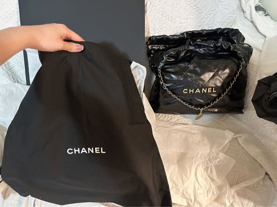 CHANEL | 22 bag 黑金中號|-8