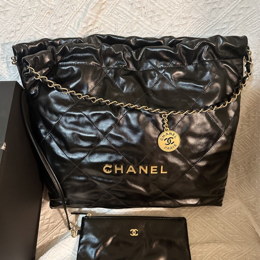 CHANEL | 22 bag 黑金中號|-9