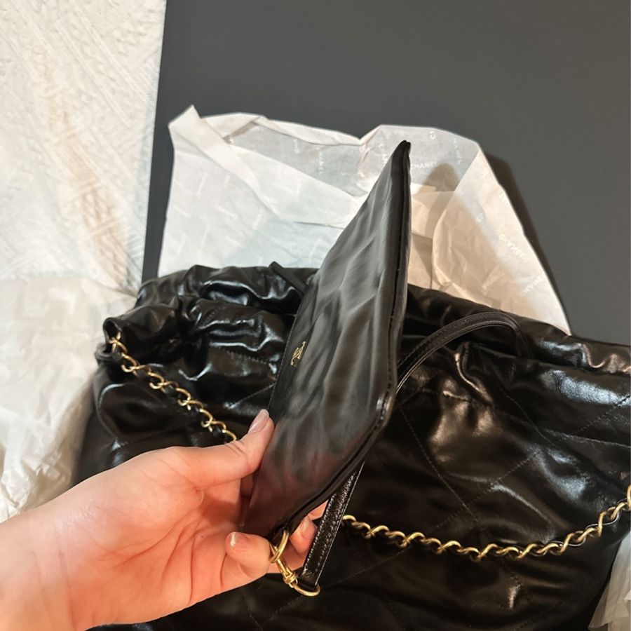 CHANEL | 22 bag 黑金中號|-23