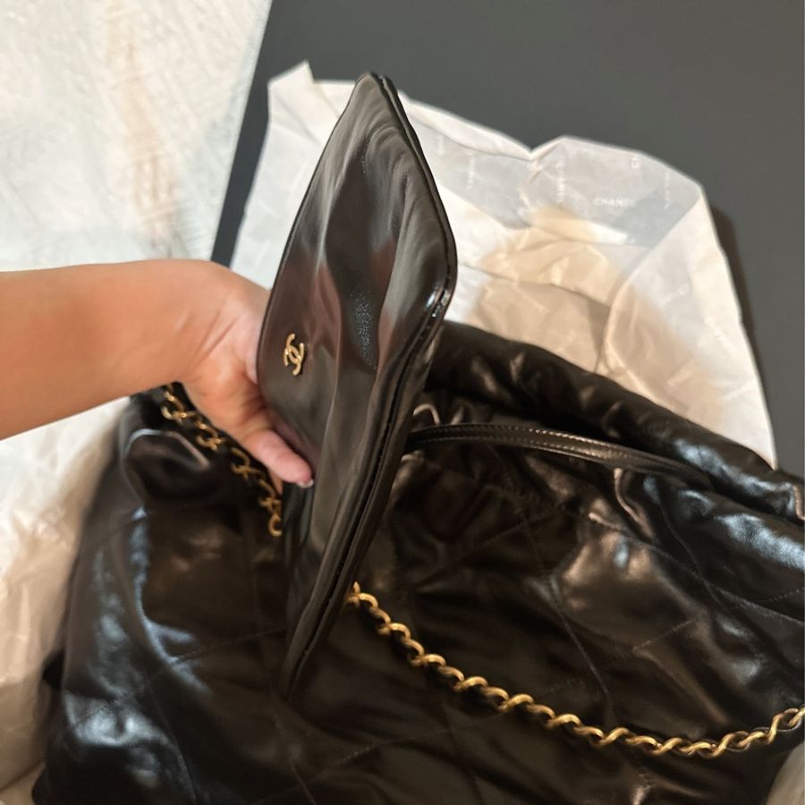 CHANEL | 22 bag 黑金中號|-24