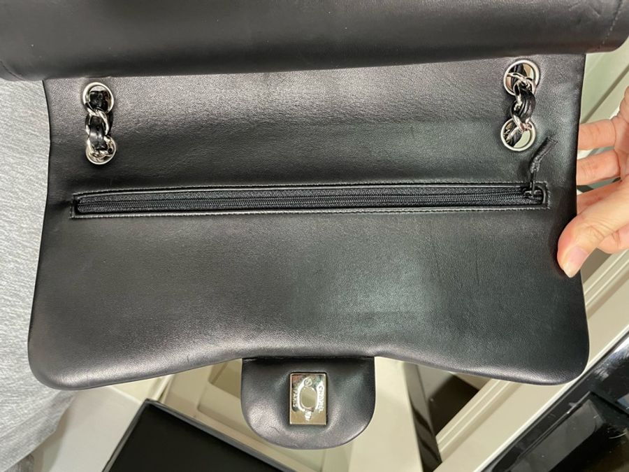 Chanel coco jambo 30cm 小羊皮黑色肩背包-10
