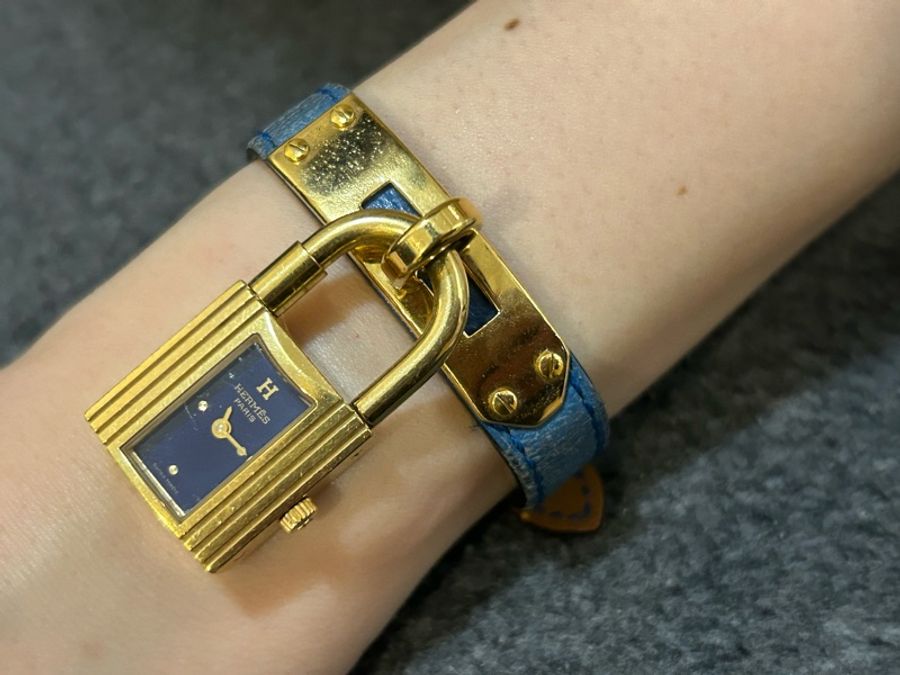 Hermes 真品正品絕版限量Kelly 凱莉鎖頭錶低價起標-2