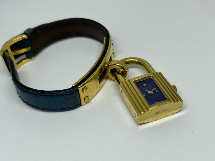 Hermes 真品正品絕版限量Kelly 凱莉鎖頭錶低價起標-6