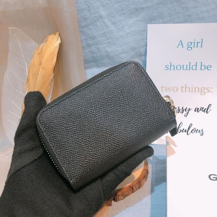 紀梵希 拉鏈散錢卡包 黑色Zipped Coin Purse-1