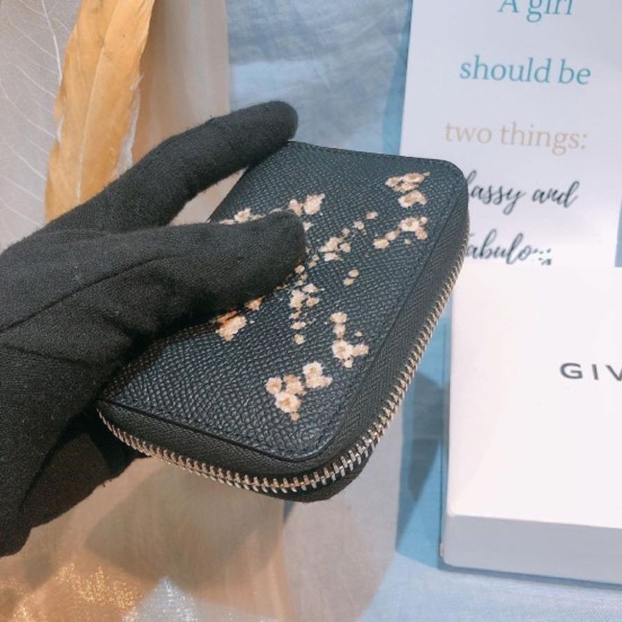 紀梵希 拉鏈散錢卡包 黑色Zipped Coin Purse-2