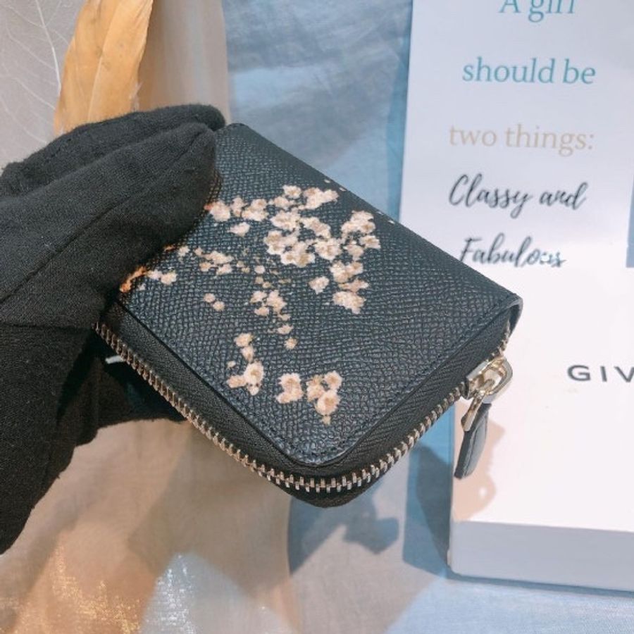 紀梵希 拉鏈散錢卡包 黑色Zipped Coin Purse-3