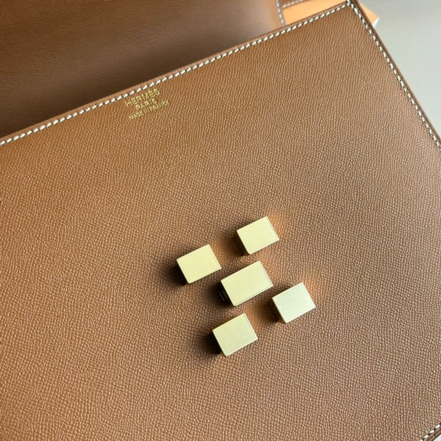 ::HERMES:: Mosaique 24 馬賽克 金棕色側背包-4