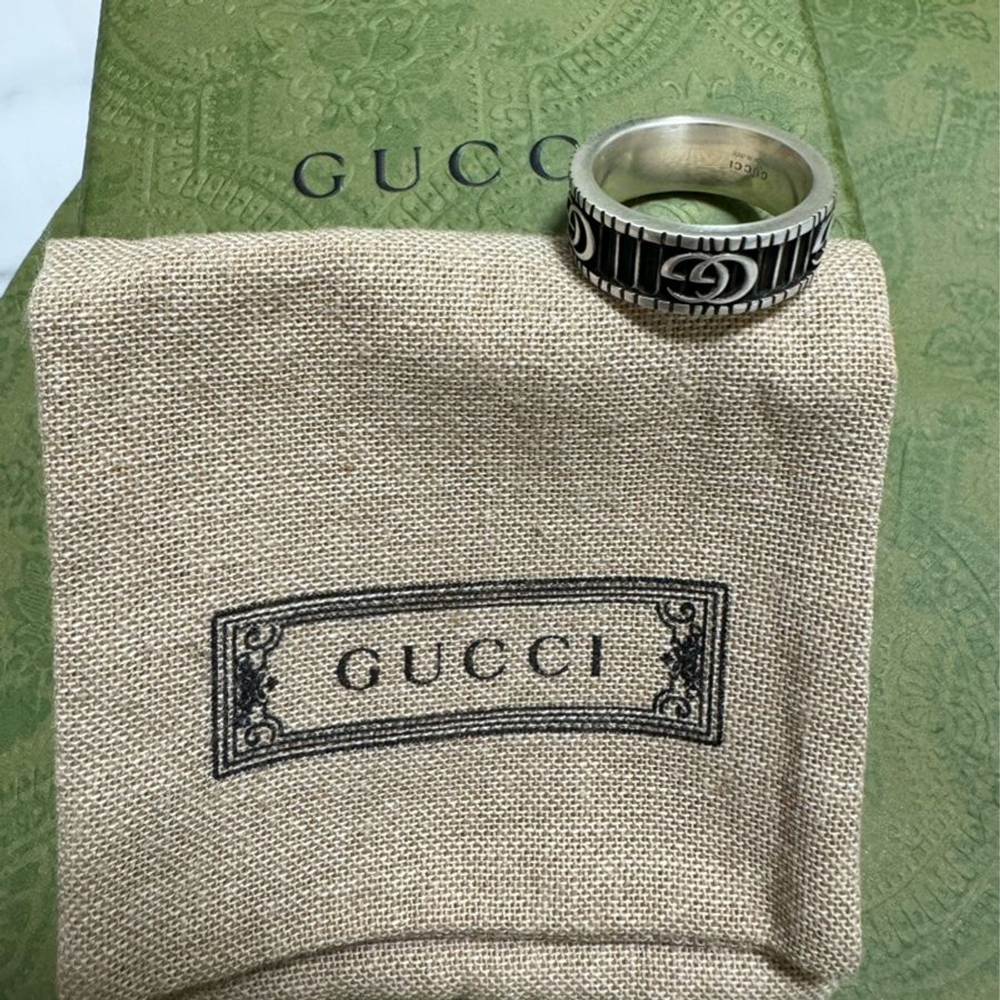 Gucci 雙G紋銀戒指 551899 J8400 0811-0