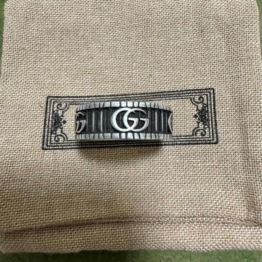 Gucci 雙G紋銀戒指 551899 J8400 0811-1
