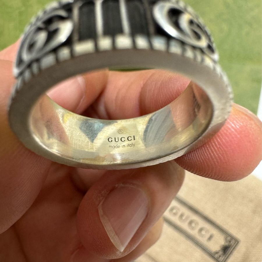 Gucci 雙G紋銀戒指 551899 J8400 0811-2