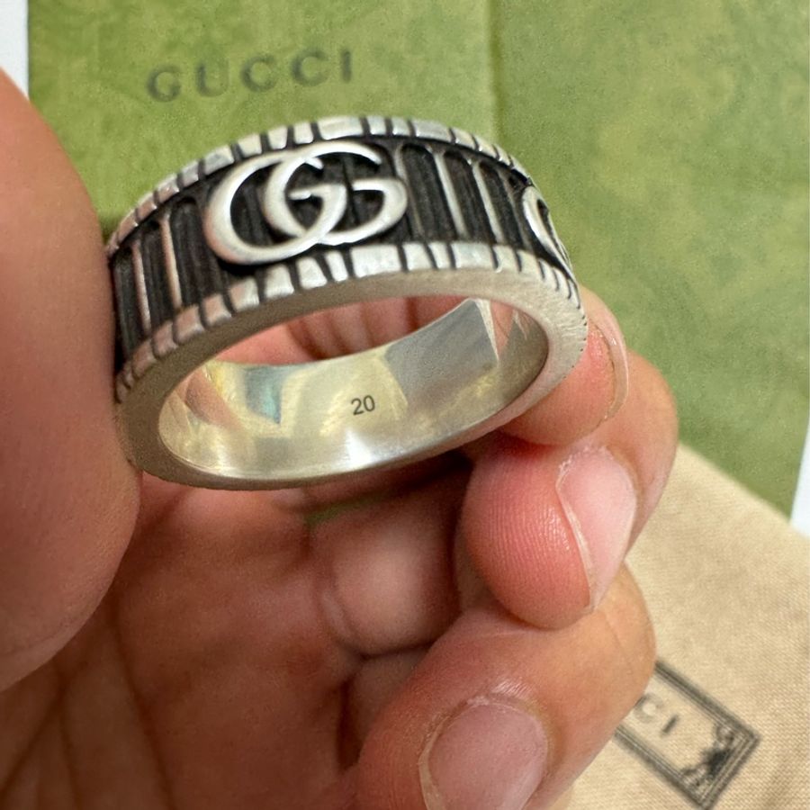 Gucci 雙G紋銀戒指 551899 J8400 0811-3