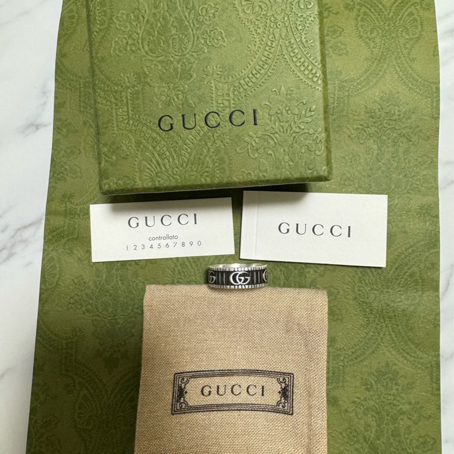 Gucci 雙G紋銀戒指 551899 J8400 0811-5