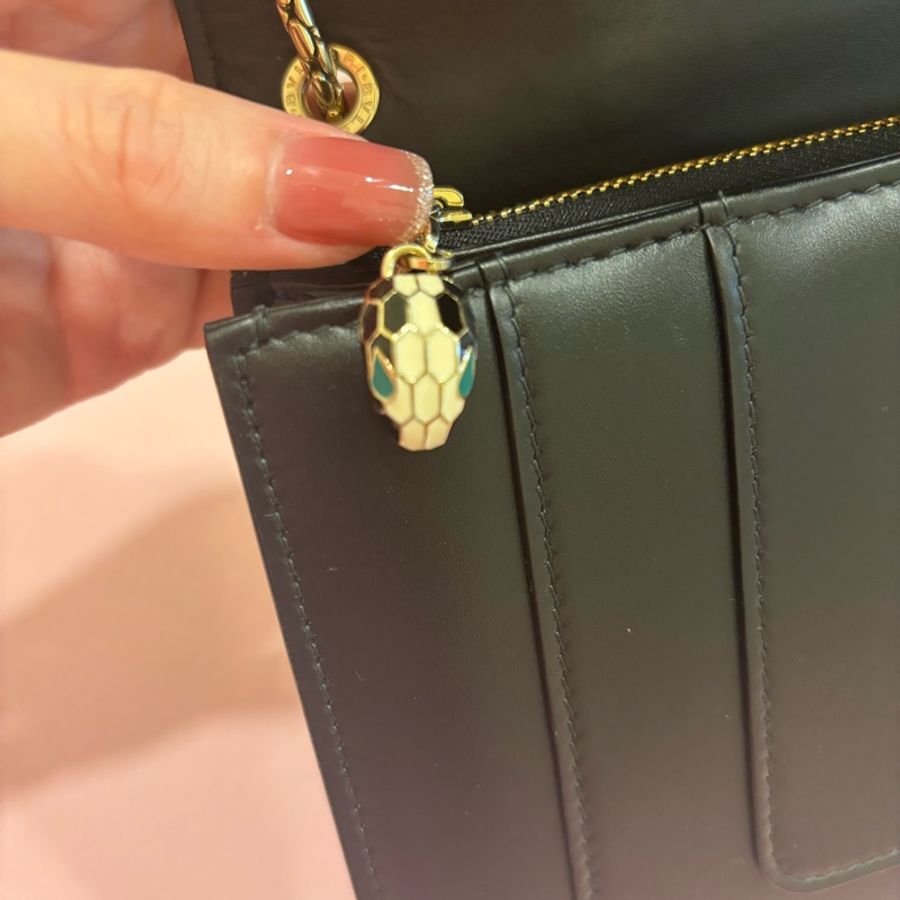BVLGARI寶格麗 品牌金屬蛇頭牛皮斜肩斜三用晚宴-5