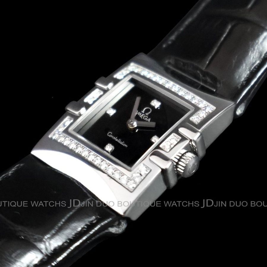 金鐸精品~2328 OMEGA 歐米茄 constellation 星座系列 方形款石英女用鑽錶-1