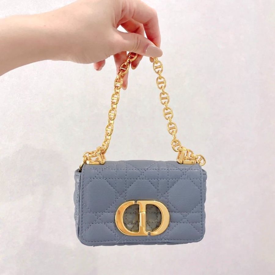 DIOR 淺藍MINI-CARO-1
