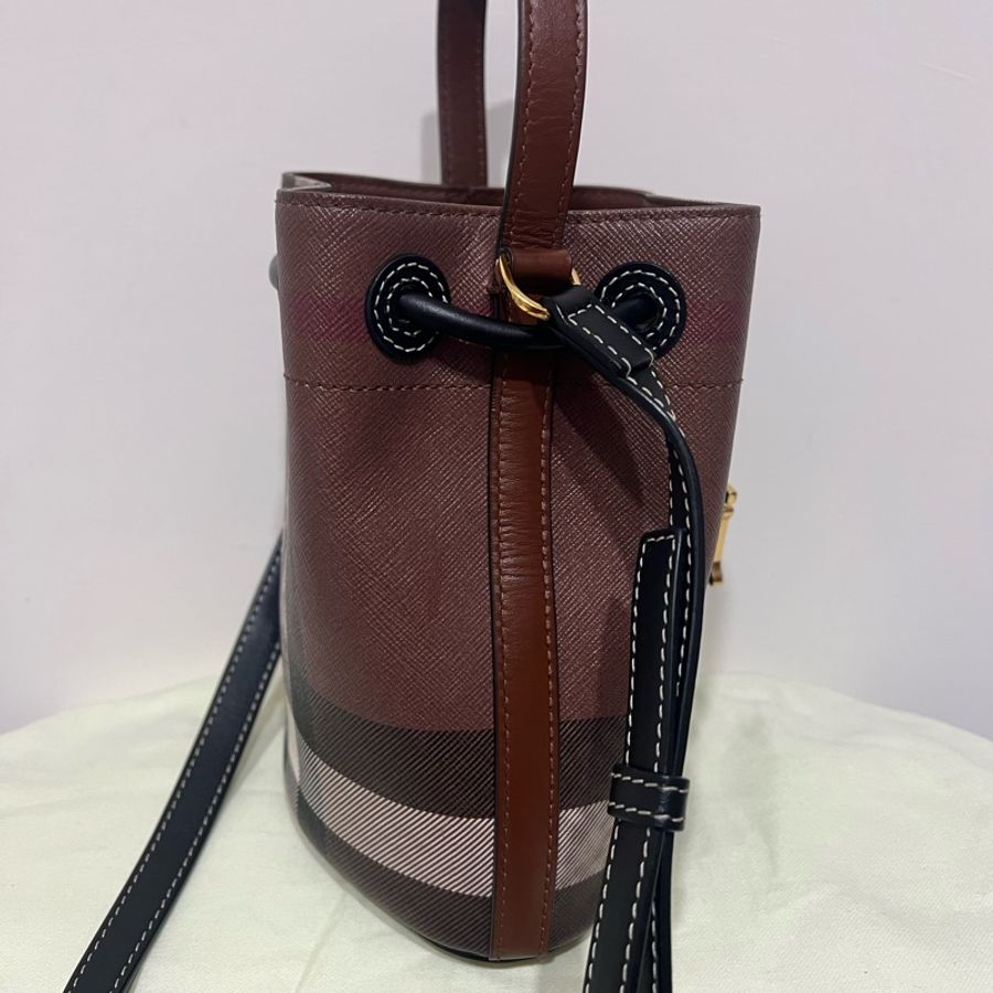 burberry 棕色迷你TB水桶包-3