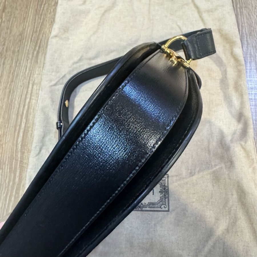 GUCCI 1955 HORSEBIT 馬銜扣包(大/黑色全皮)-2
