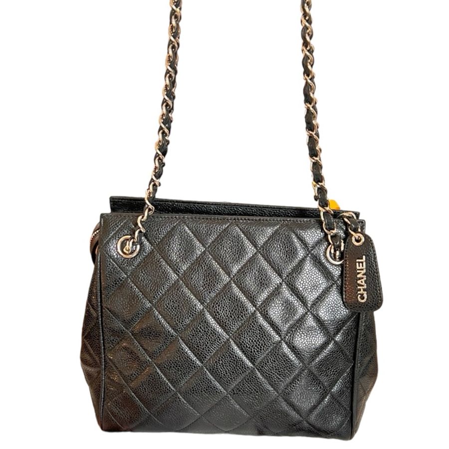 Chanel Caviar  tote bag 荔枝皮銀鏈-1